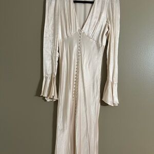 Shona Joy La Lune Frill Cuff Bias Midi Dress